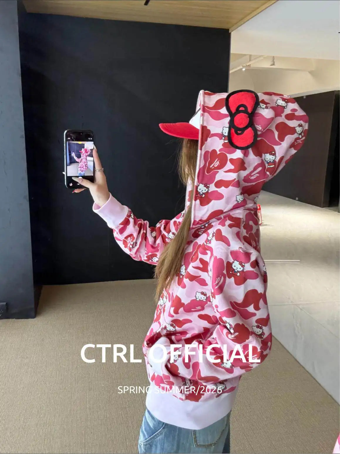 In  Stock  Anime Hello Kittys Hooded Jacket Girl Commuting Coat Jacket Kuromi Anime 3d Ears Hooded Cute Leopard Print Clothes