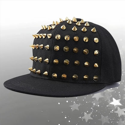 Rock Rivet Baseball Cap Women Men Punk Gothic Hip Hop Metal Stud Peaked Caps Subculture Girls Y2K Rock Metal Rivet Flat Hats
