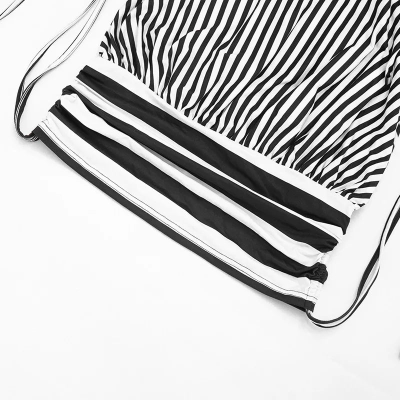 Women's Strapless Striped Bodycon Mini Dress