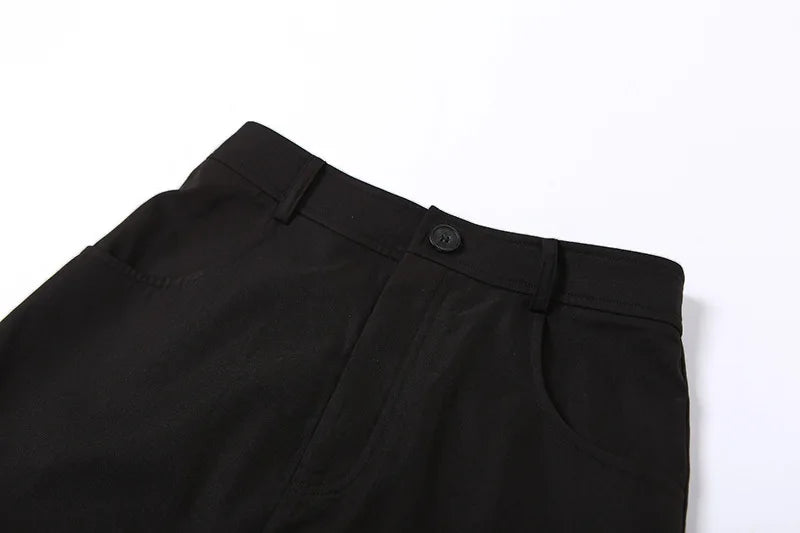 Women Midi Skirts Goth Dark Grunge Casual Tag Split Mall Gothic Punk High Raise Slim Long Skirt Y2k Sexy Fashion Streetwear