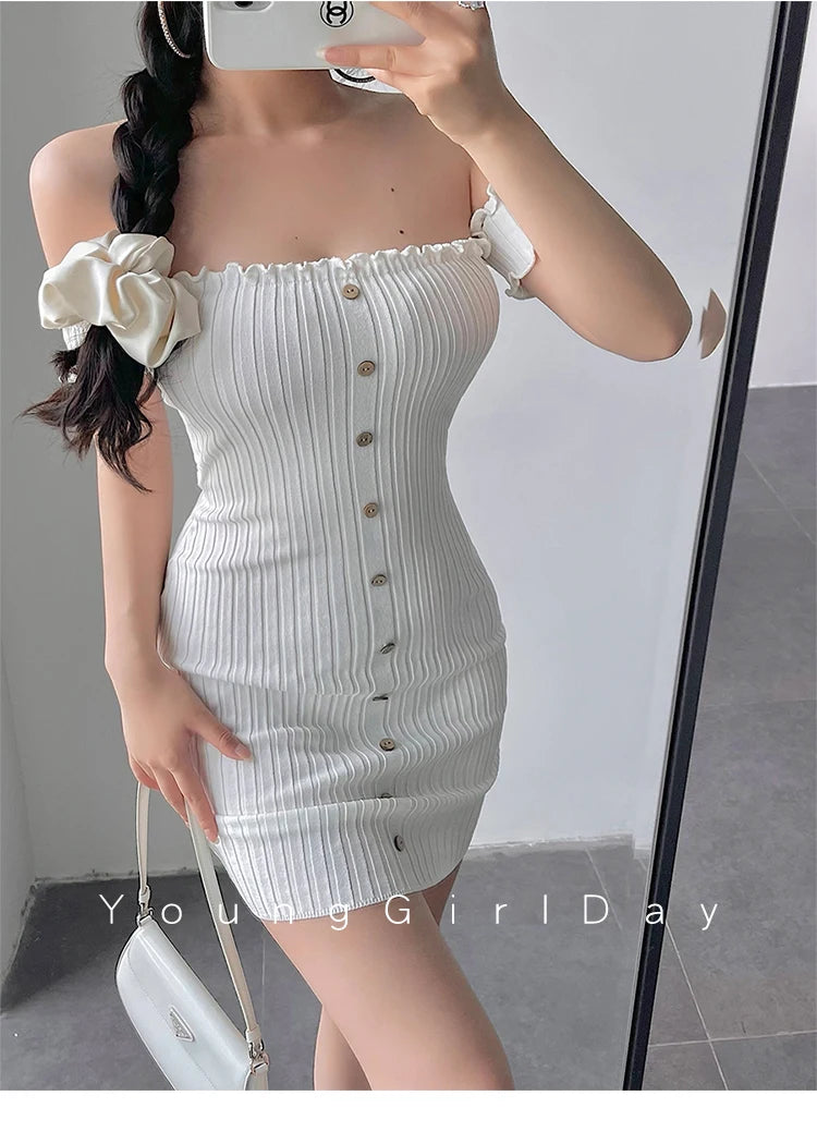 Women's One-Shoulder Knit Mini Dress