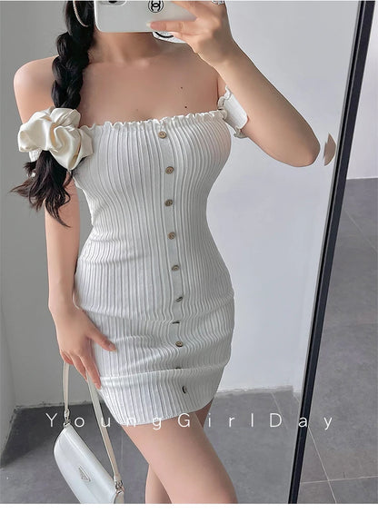 Women's One-Shoulder Knit Mini Dress