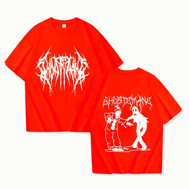 New Ghostemane Double Sided Print T-shirt Men Women Fashion Hip Hop Metal Gothic Rock T Shirt Oversized Loose Streetwear Top