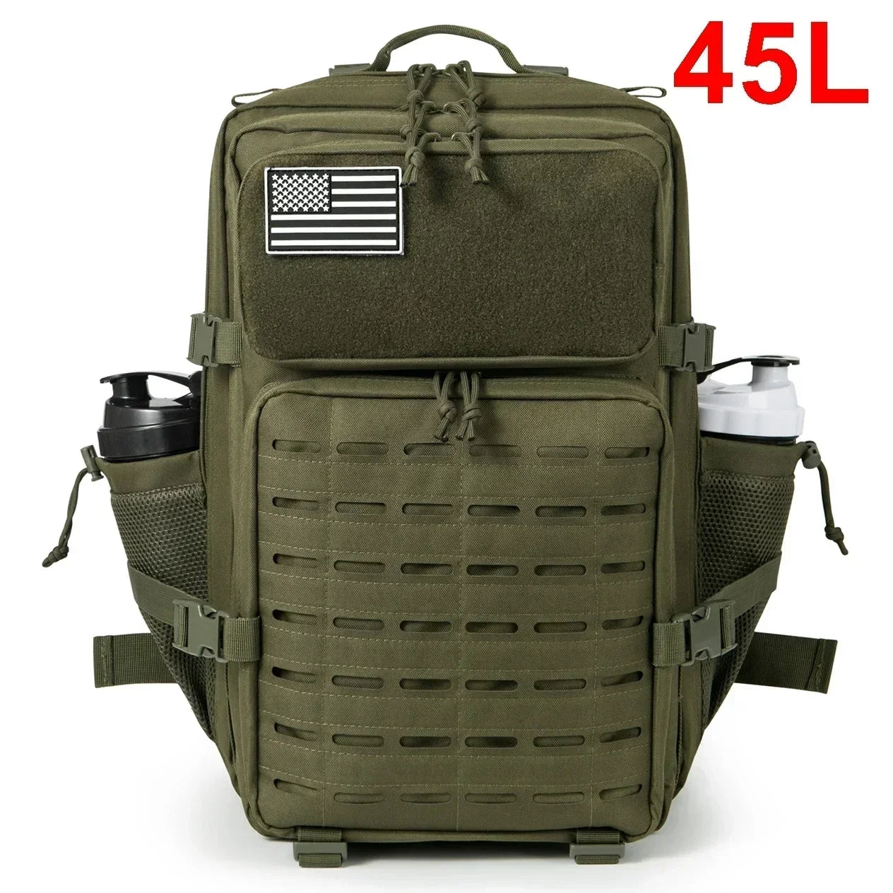 25L/45L Tactical Backpack Outdoor for Women/men Laser Cut Molle Hiking 3Day pack School Bag Gym Rucksack with Dual Cup Holder