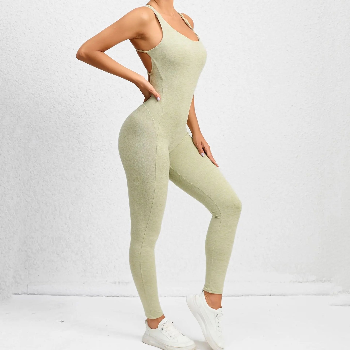 Women's Workout Slim Fit Ruched Black Jumpsuit