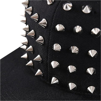 Rock Rivet Baseball Cap Women Men Punk Gothic Hip Hop Metal Stud Peaked Caps Subculture Girls Y2K Rock Metal Rivet Flat Hats