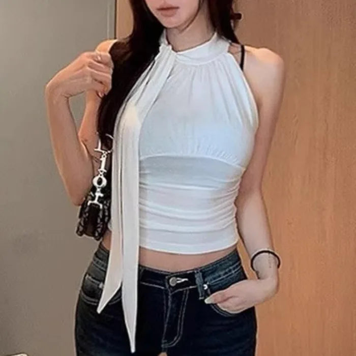 Women's Knit Strap Crop Tank Top