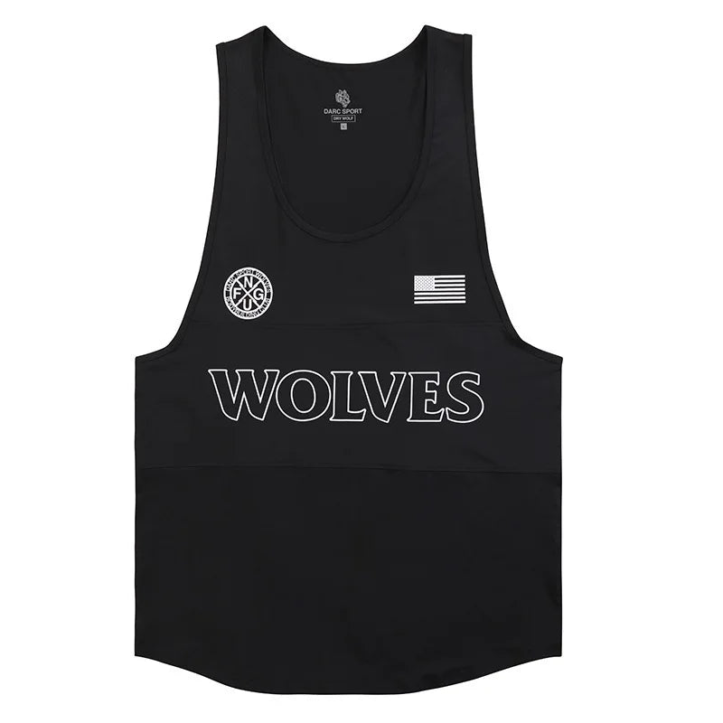 Men's Wolf Graphic Breathable Bodybuilding Tank Top