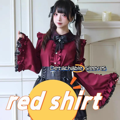Women's Jirai Kei Lolita Long-Sleeve Blouse
