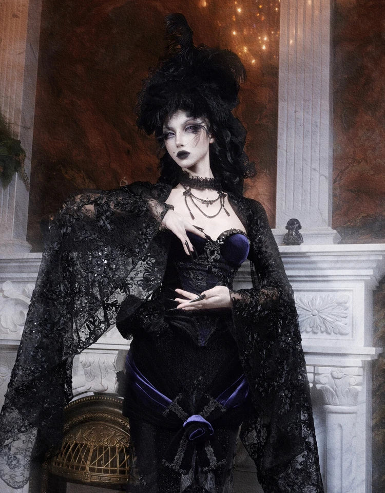 Women's Gothic Velvet Corset Waist Top