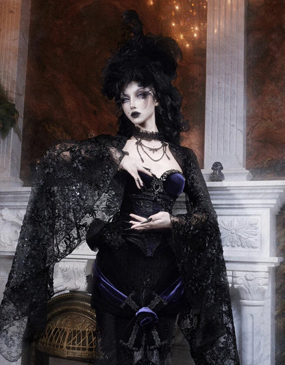 Women's Gothic Velvet Corset Waist Top