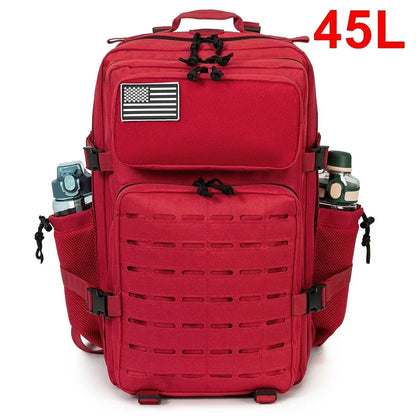 25L/45L Tactical Backpack Outdoor for Men and Women heavy duty Bag Small School Rucksack Hiking backpac kwith Bottle Holder