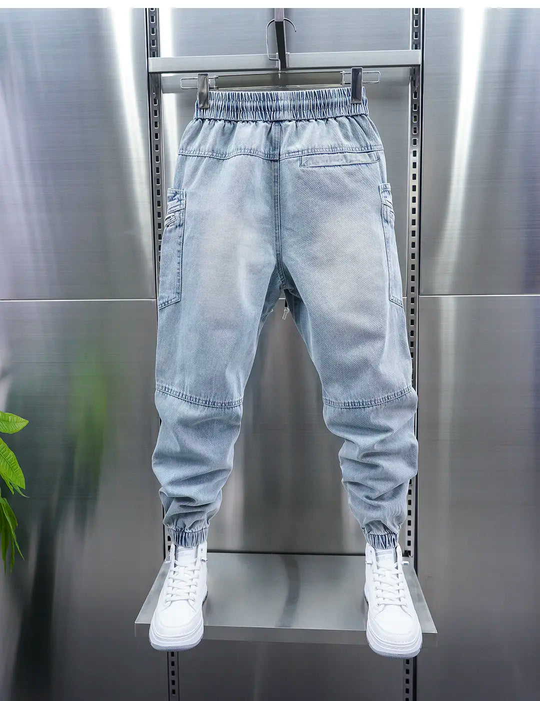 Fashionable Street Jeans Cool Zipper Harem Jeans High Quality Luxury Brand Men Clothing