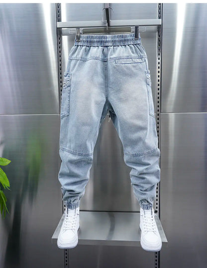 Fashionable Street Jeans Cool Zipper Harem Jeans High Quality Luxury Brand Men Clothing
