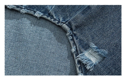 American Streetwear Wash Denim Shirts For Men Harajuku Casual Men'S Clothing Vintage Blue Lapel Cargo Coat Korean Long Sleeve