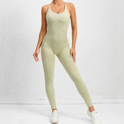 Women's Workout Slim Fit Ruched Black Jumpsuit