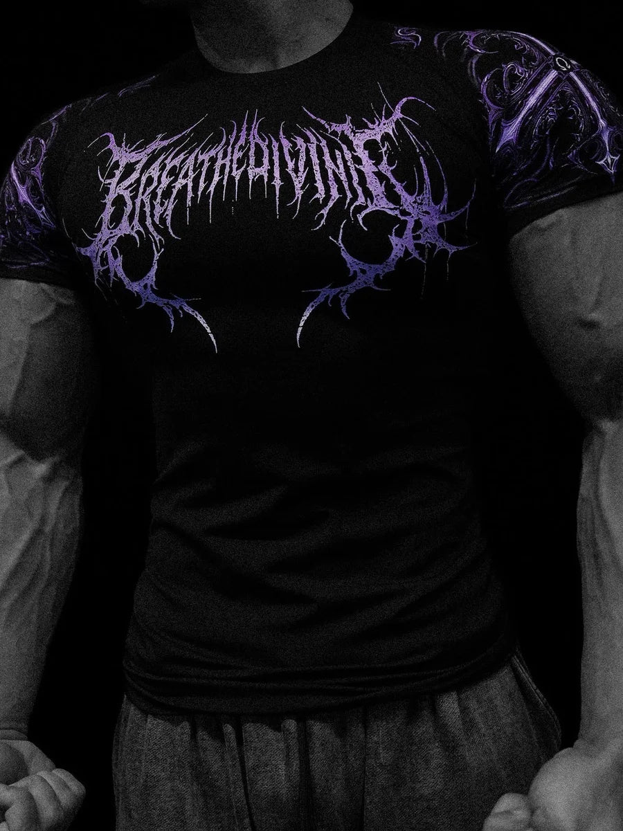 Breathedivinity Quick-dry Short-Sleeved Fitness Training Elastic Tight-Fitting Clothing Cycling Compression Fitness T-shirt