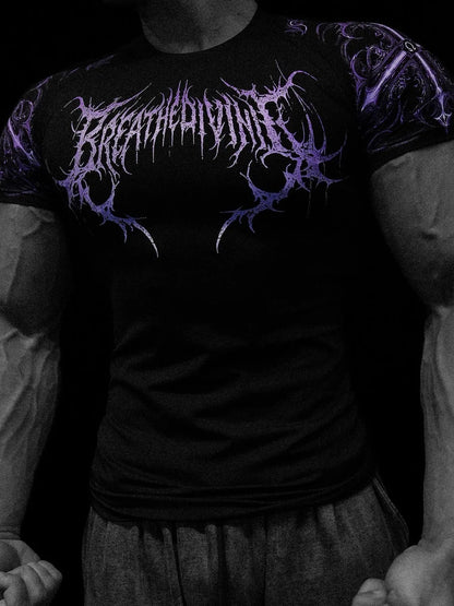 Breathedivinity Quick-dry Short-Sleeved Fitness Training Elastic Tight-Fitting Clothing Cycling Compression Fitness T-shirt