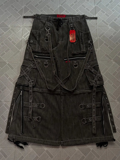 Women's Y2K Distressed Multi-Pocket Cargo Jeans