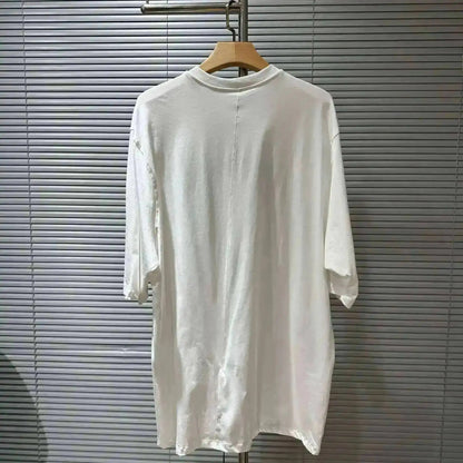 HKSH Summer Men's Tide Dark High Street Trendy Letters Print T-shirt Women Round Collar Cotton Oversized Loose Short Tees HK3578