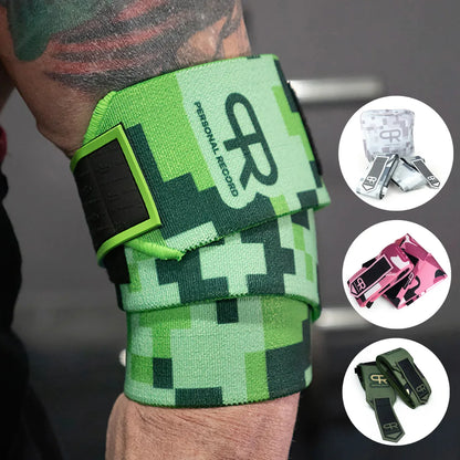 PR Heavy Duty Premium Elbow Wraps Personal Record Camouflage Mosaic Elbow - APEX RITUAL unisex fitness accessories
