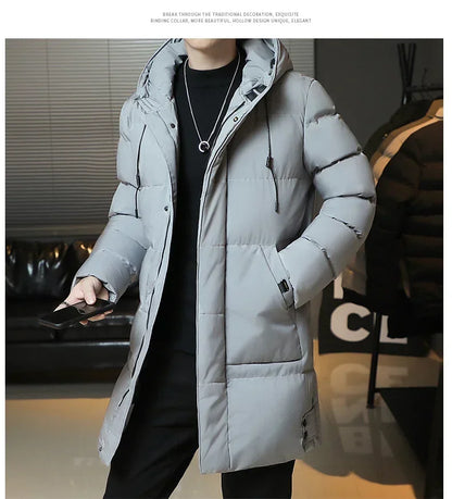 Slim Fit Jackets New Winter Jackets For Men Hooded Casual Long Cotton Jackets Thicker Warm Parkas New Male Outwear Winter Coats