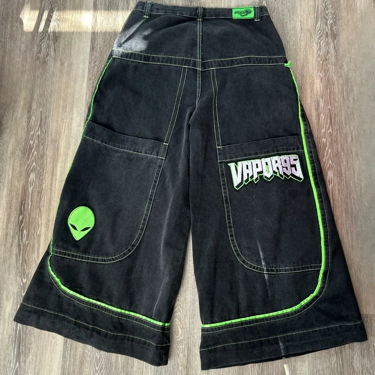 Alien Pattern Jeans Spring and Fall European and American Wide Legs Loose Trousers 2025 New High Street Trend Hip Hop Men