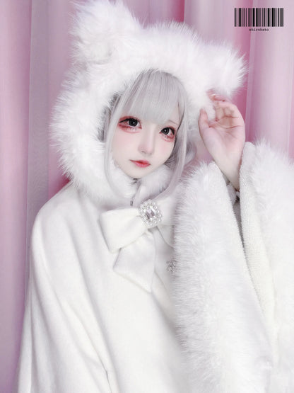 Women's Lolita Cat-Ear Wool Cape