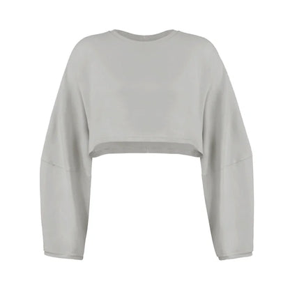 Women Sports Crop Top T-Shirts Gym Clothing Yoga Loose Tops Long Sleeve Sportswear Workout Clothing Fitness Smock Spring Autumn