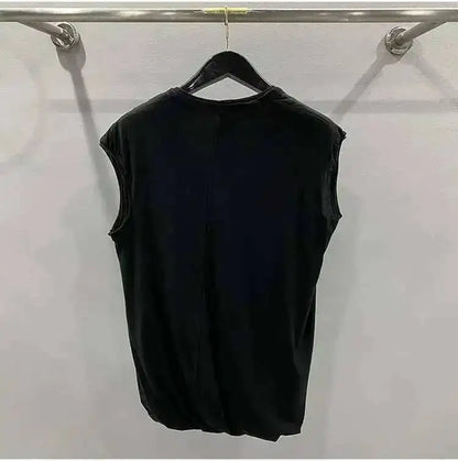 HKSH Summer Spring New Men's Tide Dark Sexy Double Layered V-neck Solid Sleeveless Tees Fashion Knit Tank Tops Chic Vest HK1399