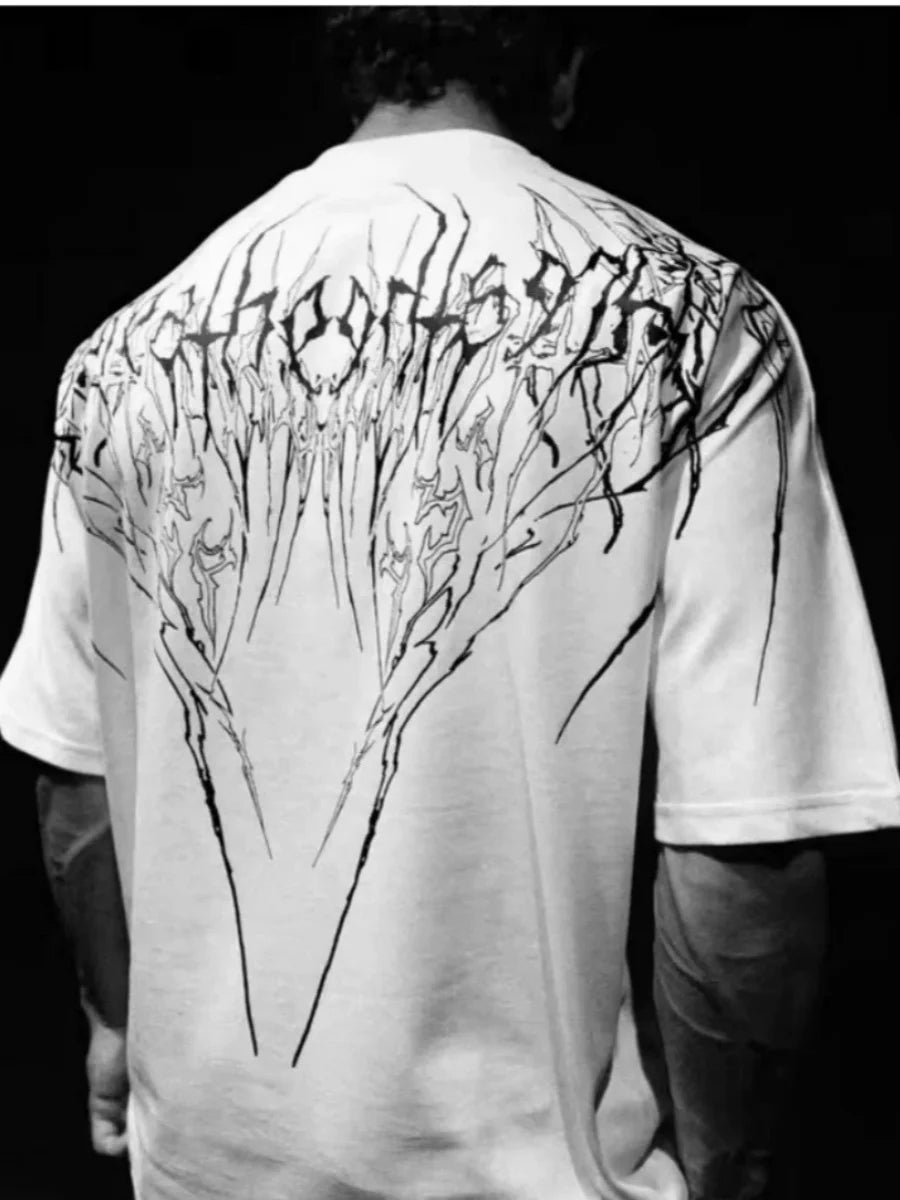 Breathedivinity American-style printed fitness loose cotton t-shirt - APEX RITUAL men's t-shirts