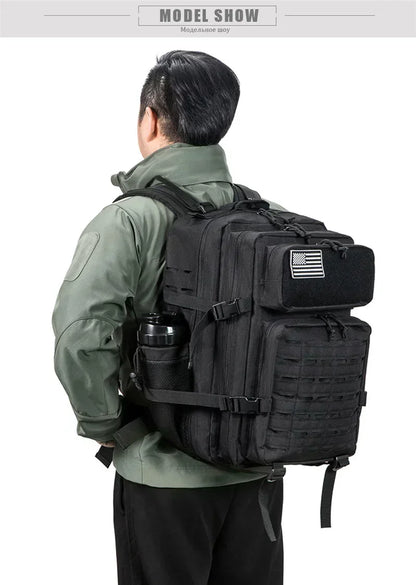 25L/45L Tactical Backpack Outdoor for Women/men Laser Cut Molle Hiking 3Day pack School Bag Gym Rucksack with Dual Cup Holder