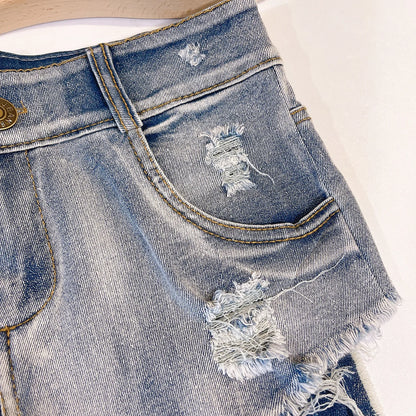 2026 New Women's Sexy High Waisted Raw Edge Tight Jeans Denim Shorts Summer Holiday S-XXL