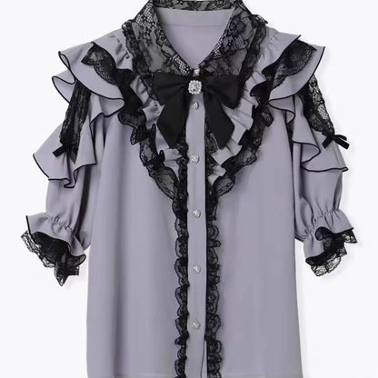 Women's Jirai Kei Lolita Long-Sleeve Blouse