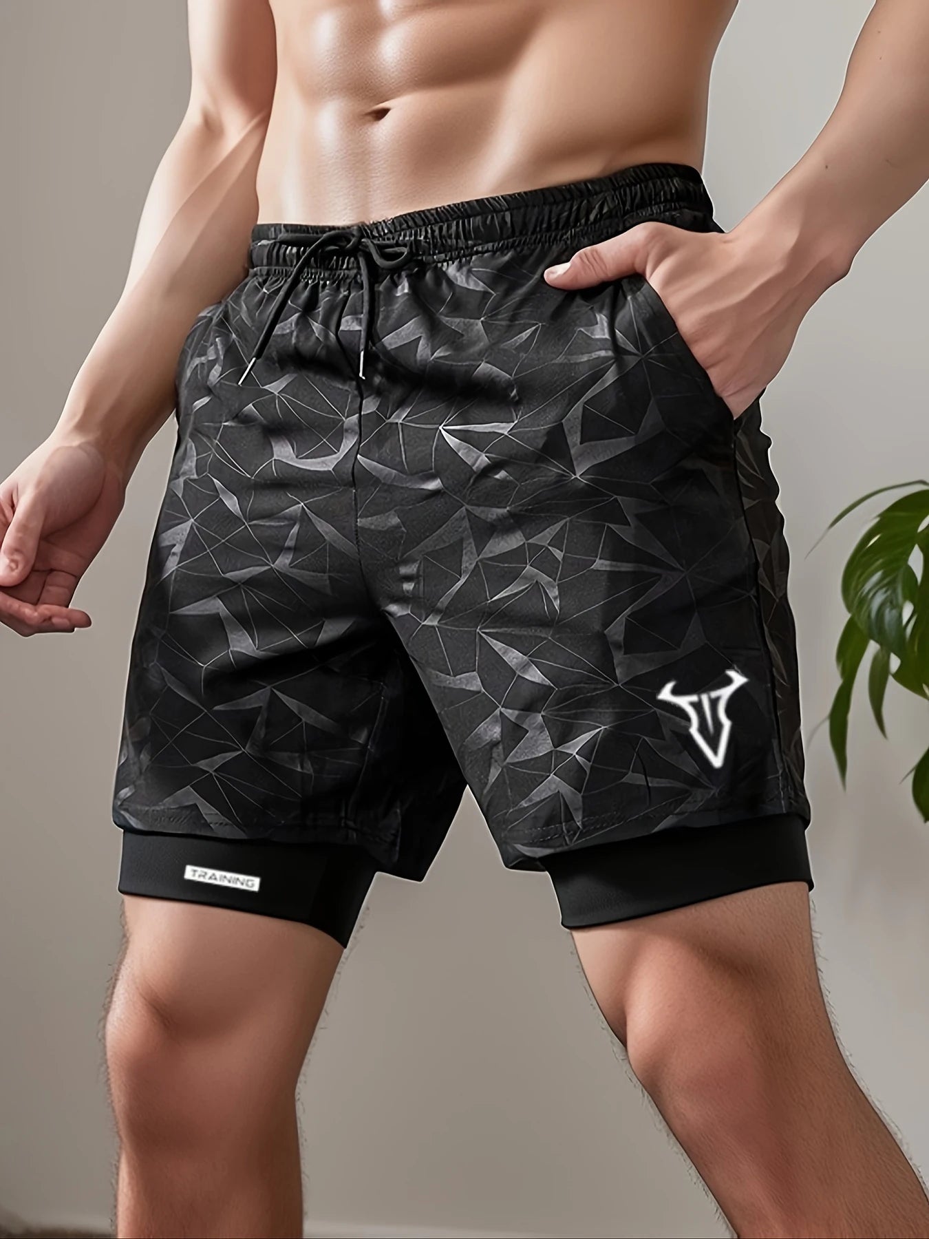 2 in 1 Sports Shorts Men Quick Dry Swim  Short Sweatpants Man Gym Training Fitness Jogging Outdoor Running Sportwear Male