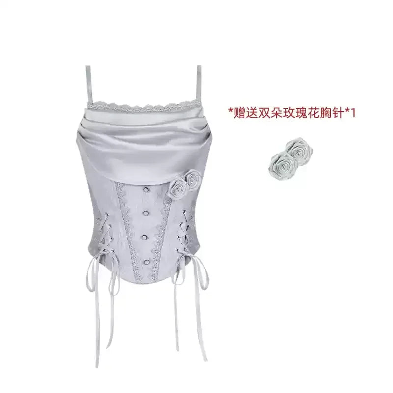 Women's Gothic Camisole Fishtail Skirt Set