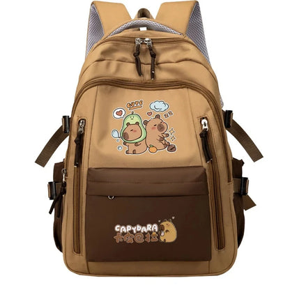 Kawaii Capybara School Backpack for Girls School Bags Set Casual Daypack Teens Girls Book Bag Children Schoolbag Travel Backpack