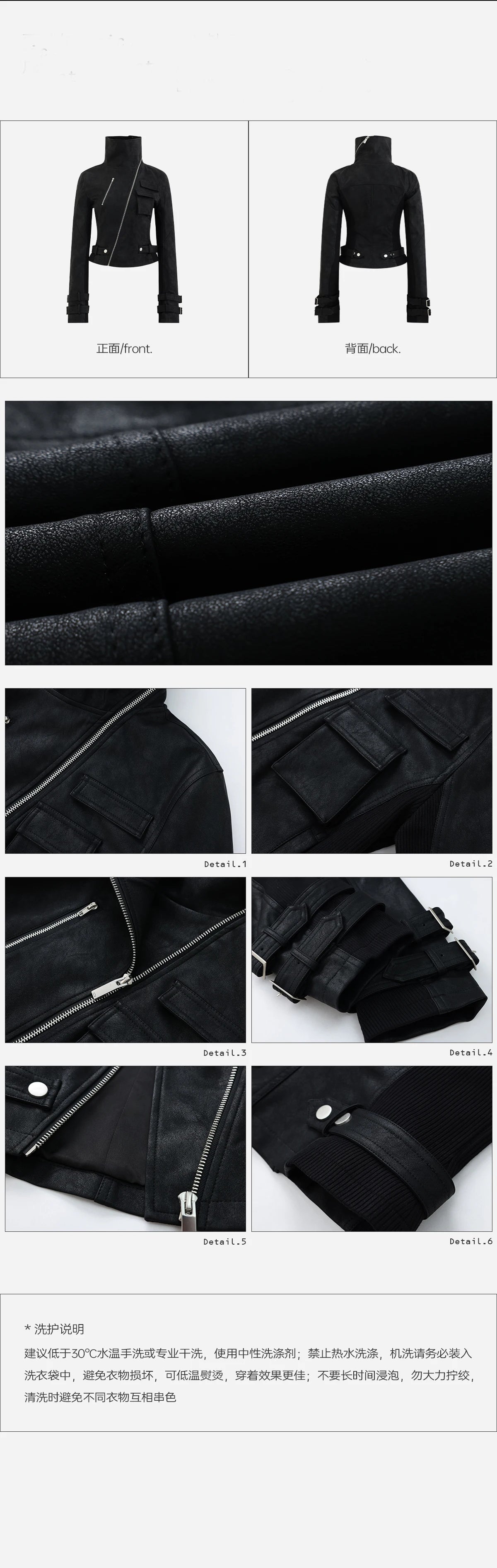 Lautaro Spring Autumn Cool Handsome Short Black Fitted Pu Leather Jacket Women Long Sleeve Zip Up Luxury Designer Clothing 2025