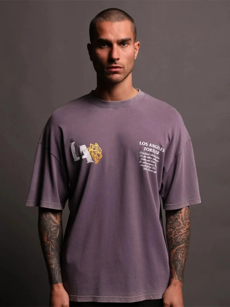 DARC SPORT Printed Loose Round-neck T-shirt for Men - New Style Casual Shirt with Long Sleeve