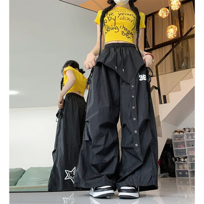 Quick Dry Jazz Dance Style Workwear Pants Women's Autumn New Hip Hop Casual Pants Hot Girl Sports Long Pants Asymmetrical Loo...