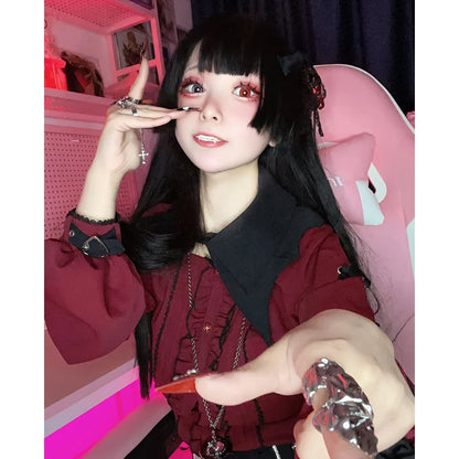 Women's Jirai Kei Lolita Long-Sleeve Blouse