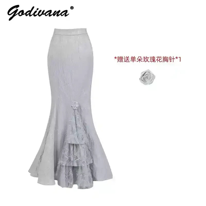 Women's Gothic Camisole Fishtail Skirt Set