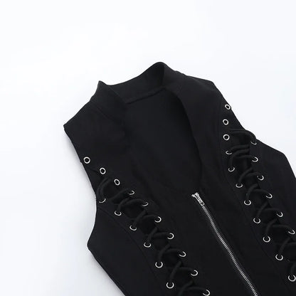 Women's Gothic Zip Slim Tank Top