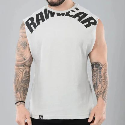 Men's Summer Cotton Tank Top Muscle Gym Fitness Workout Sleeveless Shirts O-Neck Vest Casual Sports Tops Male Trendy Breathable