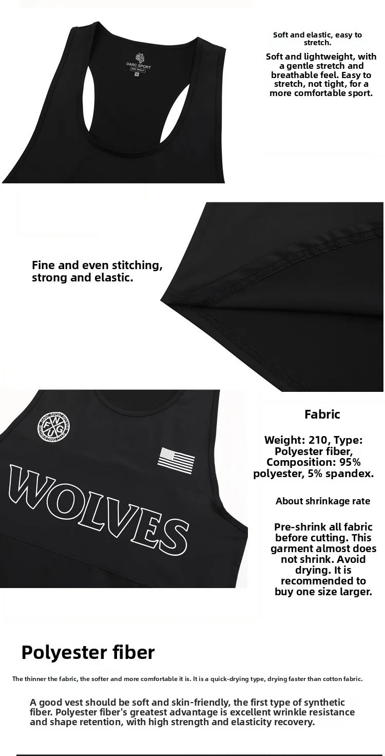 Men's Wolf Graphic Breathable Bodybuilding Tank Top