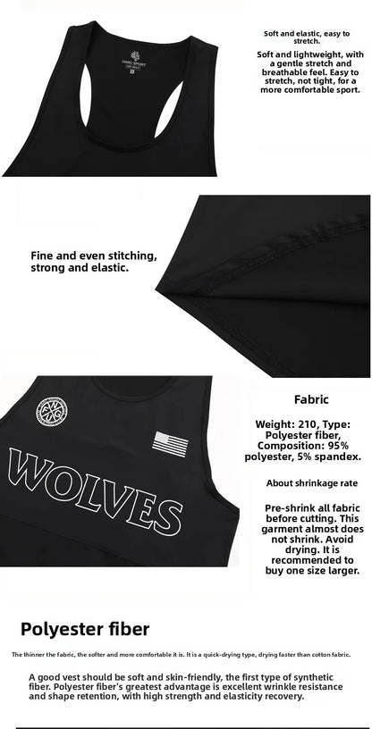 Men's Wolf Graphic Breathable Bodybuilding Tank Top