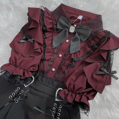 Women's Jirai Kei Lolita Long-Sleeve Blouse