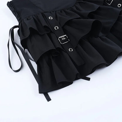 Women's Gothic Bell-Sleeve Halter Top