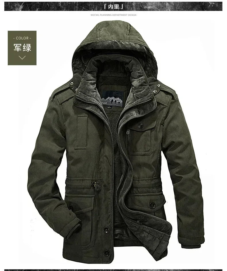Thermal Hooded Casual New Coat Thermal Thick Jacket Men Military New Jacket Parkas Winter Men's Pile Jacket Outdoor Coat Men's