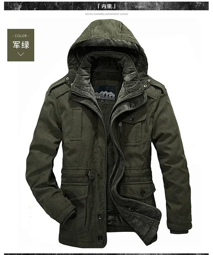 Thermal Hooded Casual New Coat Thermal Thick Jacket Men Military New Jacket Parkas Winter Men's Pile Jacket Outdoor Coat Men's